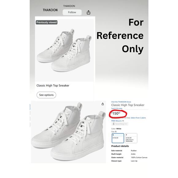 MSRP $150 | NEW THAKOON Store Classic High Top Sneaker Size 7 | SAME DAY SHIP - Picture 5 of 6